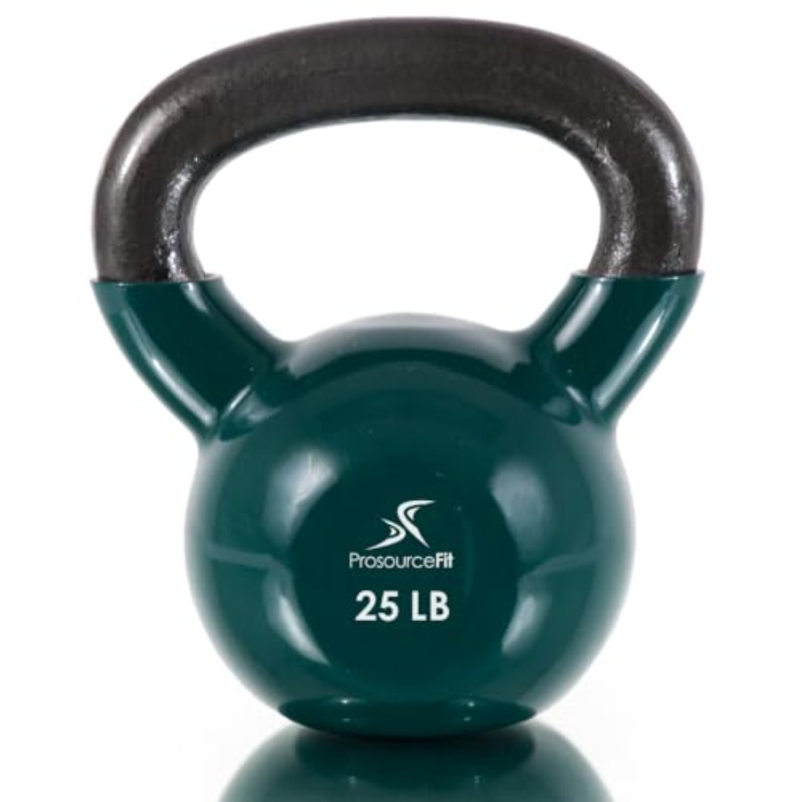 Kettlebell - ดัมเบลเหล็กเคลือบไวนิลสำหรับการออกกำลังกายทั้งร่างกาย เคลือบสีดำทนทาน ด้ามจับตามหลักสรีรศาสตร์ ป้องกันการลื่น