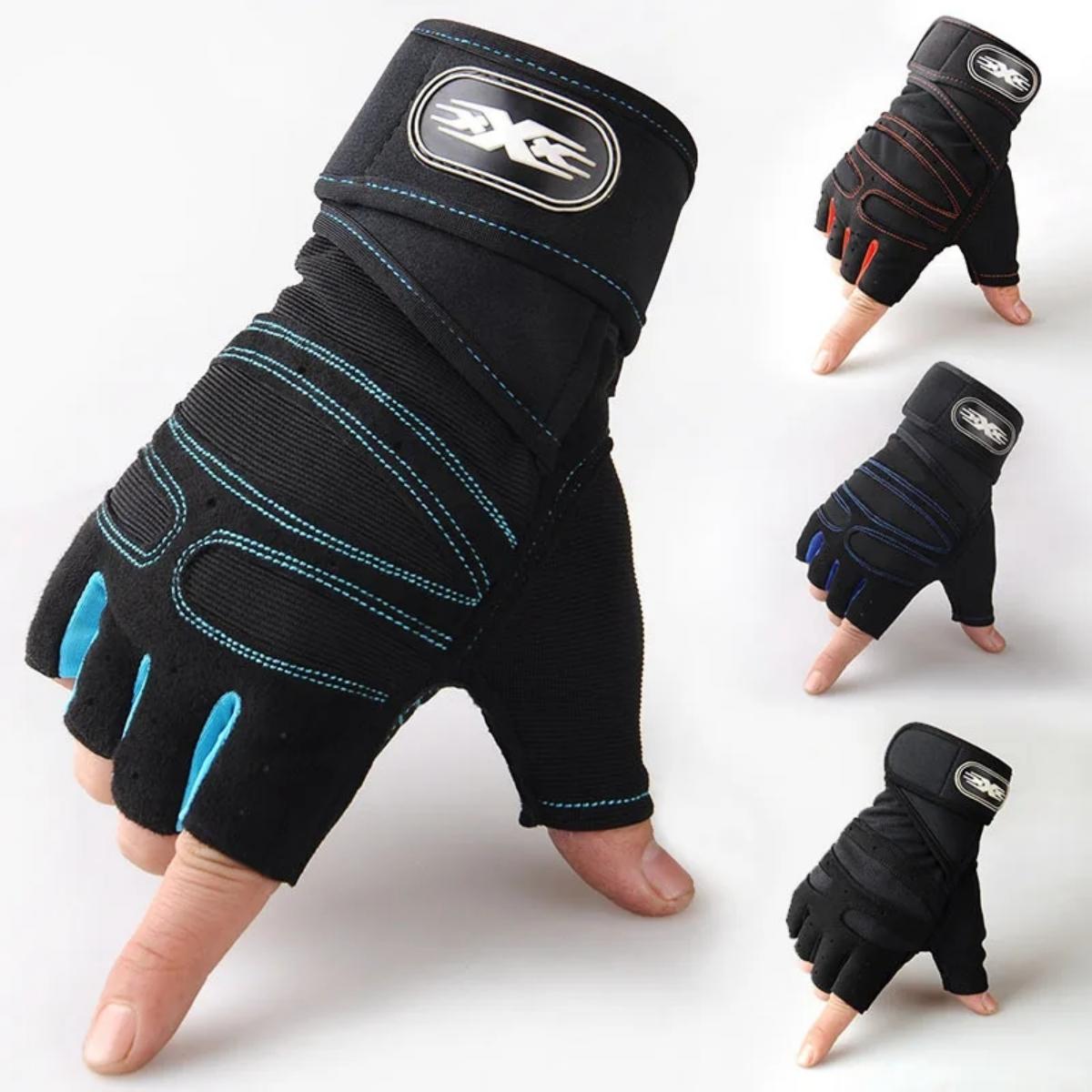 Weightlifting Gloves - ถุงมือออกกำลังกายสำหรับผู้ชายผู้หญิง ฟิตเนส ยกน้ำหนัก ถุงมือรัดข้อมือ เพาะกาย ฝึกซ้อม