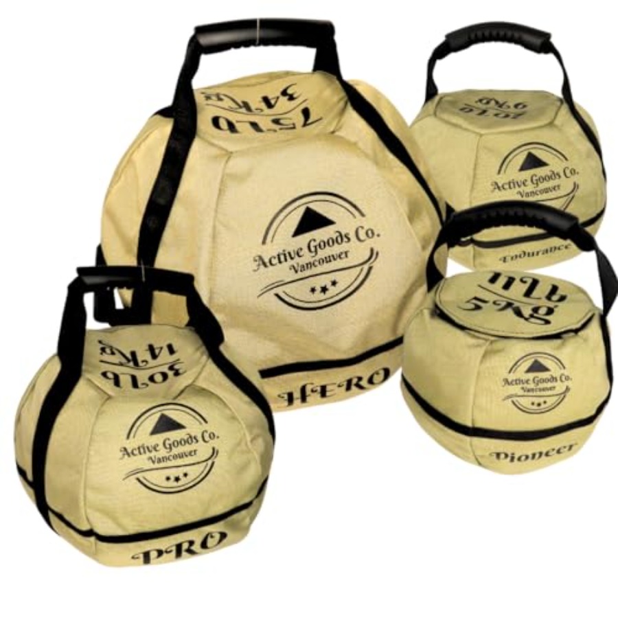 Kettlebell - กระเป๋าทรายสำหรับออกกำลังกาย: ผ้าไนลอนทนทาน สีดำ ปรับน้ำหนักได้ตั้งแต่ 11 ปอนด์ถึง