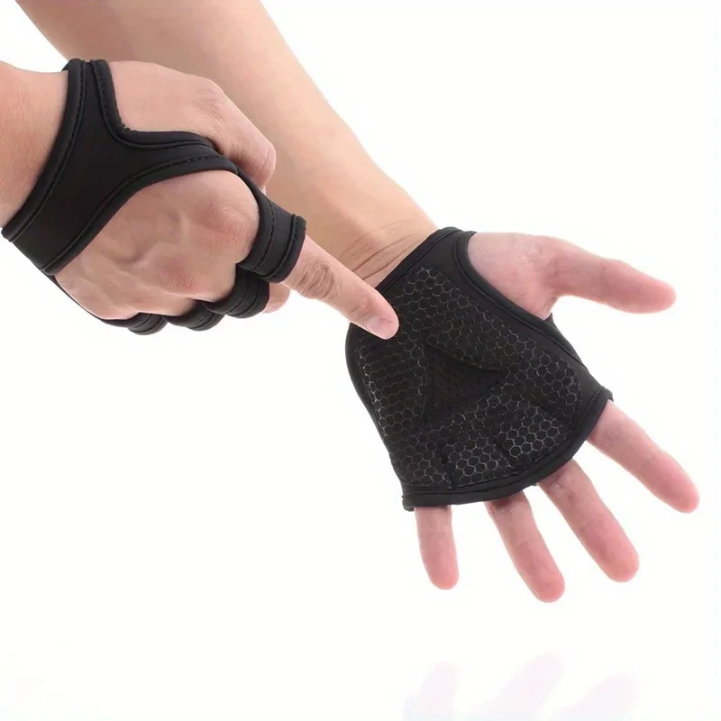 Weightlifting Gloves - ถุงมือยิม2ชิ้นถุงมือยกน้ำหนักออกกำลังกายสำหรับผู้ชายและผู้หญิงถุงมือครึ่งนิ้วกันลื่นสำหรับยกน้ำหนัก