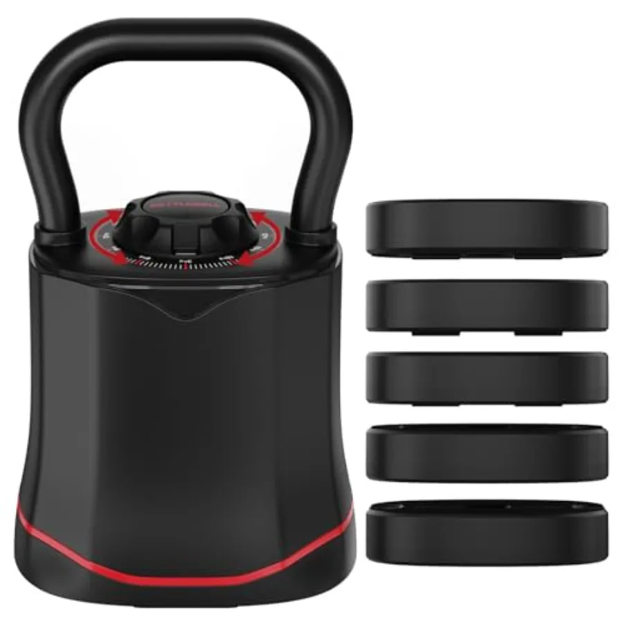 Kettlebell - ดัมเบลปรับน้ำหนักได้ 6-in-1 แบบเปลี่ยนน้ำหนักเร็ว 6.540 ปอนด์ หมุนได้สองทิศทาง