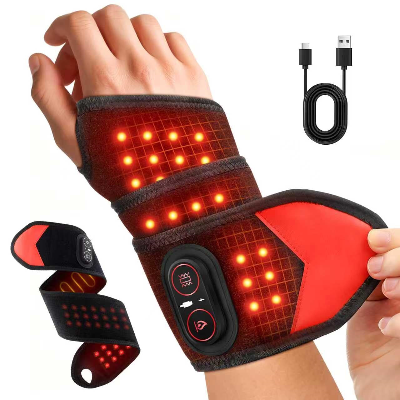 แผ่นประคบแสงสีแดงแบบพกพา 660nm - Wrist Wraps บทวิจารณ์และราคา