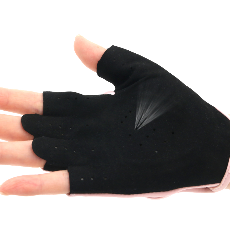 ถุงมือฟิตเนสแบบครึ่งนิ้วสีชมพู - Weightlifting Gloves บทวิจารณ์และราคา