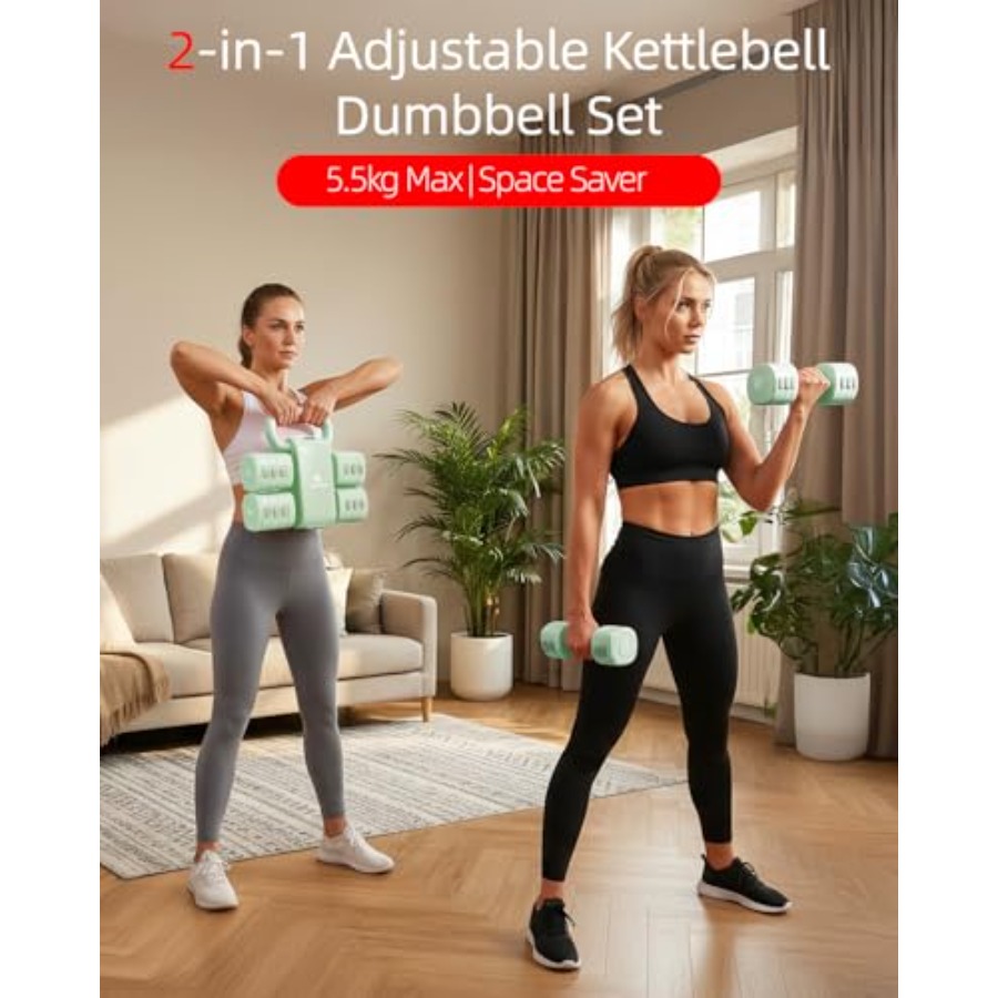 ชุดดัมเบลสำหรับยิมที่บ้าน: ชุด - Kettlebell บทวิจารณ์และราคา