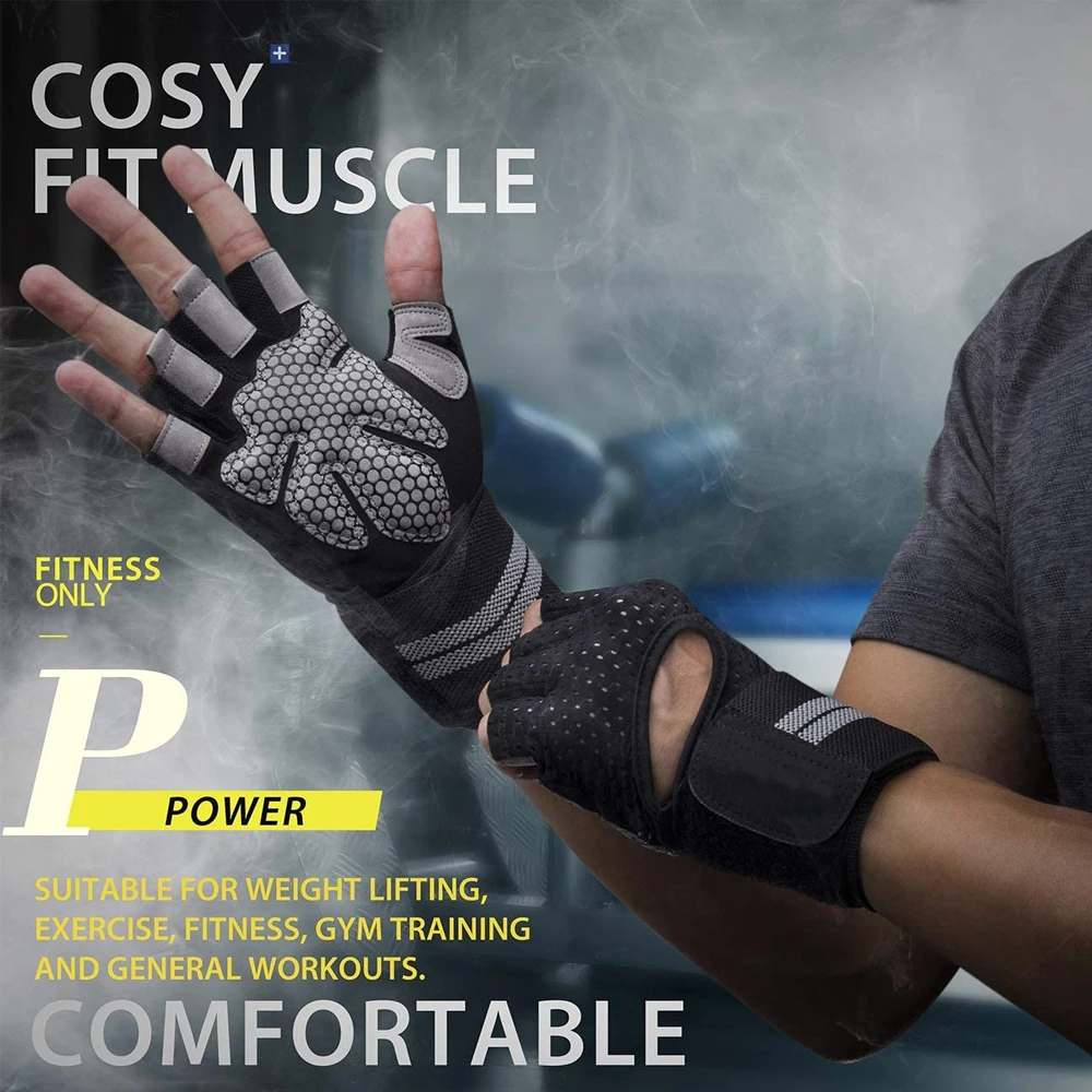 1 คู่ Half Finger GYM Fitness  - Weightlifting Gloves บทวิจารณ์และราคา