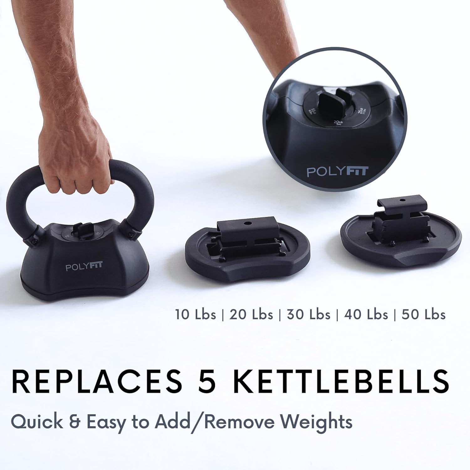 ชุดดัมเบลปรับน้ำหนักได้ Polyfi - Kettlebell บทวิจารณ์และราคา
